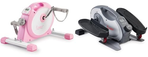 Sunny Health & Fitness Under Desk Smart Mini Pedal Exerciser, Dual Function Exercise Cycle Bike + Smart Portable Fully Assembled Magnetic Under Desk Elliptical Peddler, Foot & Leg Pedal Exerciser
