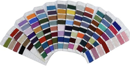 Häkelgarn-Faden Farbkarte mit 108 Farben - Freundschaftsarmband-Garn Stickzwirn - Kreuzstich-Stickgarn Baumwollstickgarn Armband-Wolle Bastelgarn