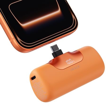iWALK Powerbank 5500mAh Mini USB C Power Bank 22.5W, Orange