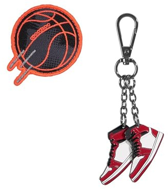 coocazoo Colour UP-Set „Jump & Dunk“, rot, Anhänger & Clip-Patch, kompatibel mit coocazoo Schulrucksäcken, Motiv & Anhänger, austauschbar & individuell, ab der 3. Klasse