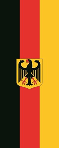 U24 Fahne Flagge Deutschland mit Adler im Hochformat Premiumqualität 150 x 400 cm