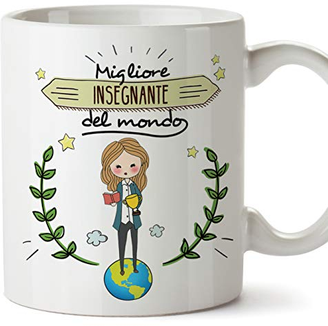 Mugffins Insegnante Professoressa Tazze Originali di caffè e Colazione da Regalare Lavoratori e Professionisti - Migliore Insegnante del Mondo - Ceramica 350 ml