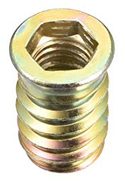 sourcing map Entraînement à Douille Hexagonale Insertion Filetée Interface E-écrou M10 x 25mm Meubles en Bois 30Pcs