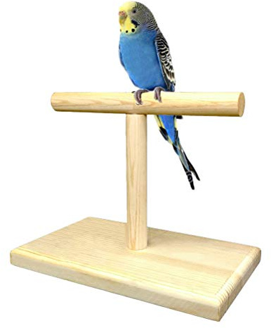 LINSHRY Bird Training Stand, Portable Tabletop Bird Perch Spin Training Perch for Parakeets Conures Lovebirds or Cockatiels