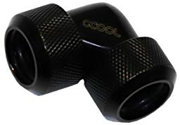 Alphacool Kompatibler Eiszapfen Adapter 90 Grad 16 mm AD auf 16 mm AD Hardtube - Schwarz