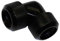 Alphacool Kompatibler Eiszapfen Adapter 90 Grad 16 mm AD auf 16 mm AD Hardtube - Schwarz