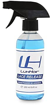 Lace Release - Disolvente Desactivador de Adhesivo para Prótesis Capilares, Extensiones Adhesivas y Pelucas - Retira Fácil y Rápido tus Sistemas Capilares sin Dañarlos - Color Azul - 250 ml - LuxHair