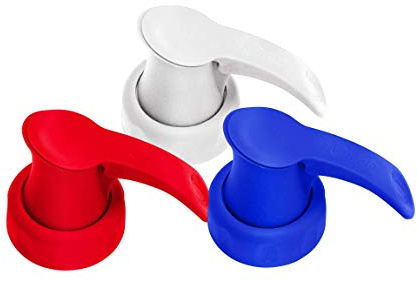 Topster C&B 3 x Reusable Milk Pourer. 1 x Red. 1 x Blue. 1 x White. Fits most plastic milk bottles.