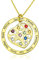 Collier Prénom Personnalisé en Agent Sterling 925 Pendentif Collier Arbre de Vie Gravure 1 à 10 Noms d'enfants Pierre de Naissance Mère Famille Grand-mère Bijoux Rond Bague