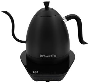 Brewista Artisan Electric Gooseneck Kettle, Water Boiler with LCD Panel, Precise Temperature Control, Fast Boiling and Keep Warm Settings for Pour-Over Coffee & Tea, Café, 1 Liter (All Black)