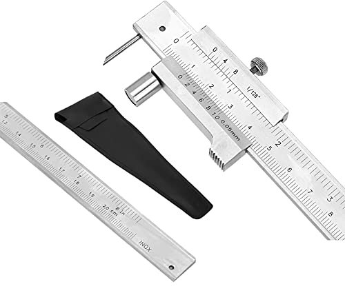 Calibro digitale, righello a corsoio elettronico professionale in acciaio inossidabile da 0-200 mm, con tracciatore, per legno, plastica, ferro, ecc.