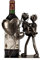Mel-O-Design Exklusiver Weinhalter Liebespaar mit Herz Höhe 24 cm Breite 19 cm Weinflaschenhalter Dekoration Bar