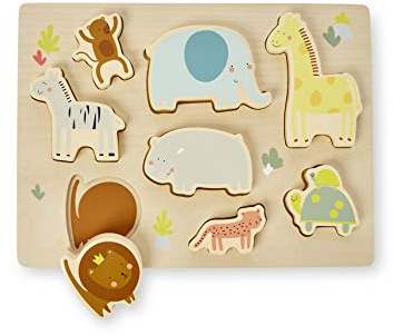 Vertbaudet Kleinkinder Steckpuzzle,Dschungel aus Holz FSC® Mehrfarbig ONE Size