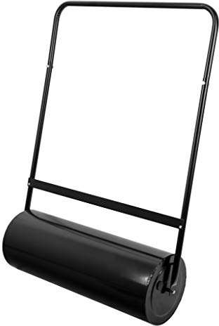 ADGO Rouleau à Gazon 50 x 28 cm de Haut, fût en Acier Capacité 30 L Rempli d'eau Ou de Sable, pour l'entretien et l'établissement de la Pelouse, Noir, 1 pièce