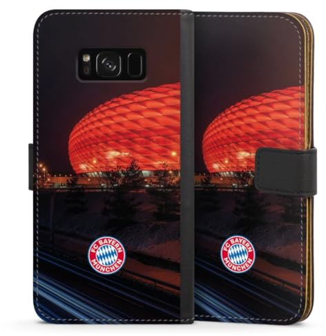 DeinDesign Klapphülle kompatibel mit Samsung Galaxy S8 Plus Handyhülle aus Kunst Leder schwarz Flip Case FC Bayern München FCB Stadion