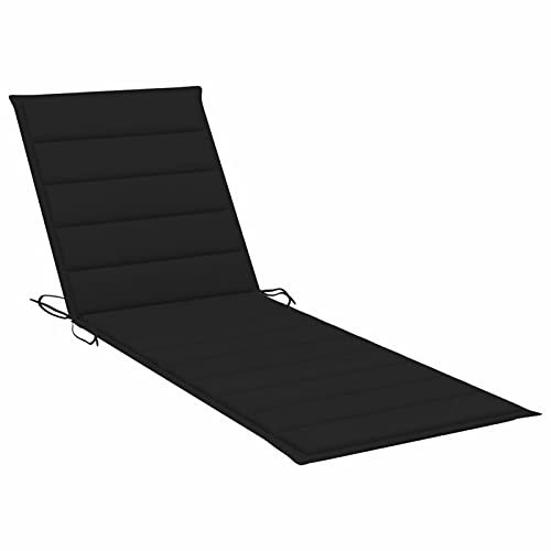 Atlojoys Sonnenliegen-Auflage, Gartenliege, Liegestuhl, Sonneninsel Outdoor, Sonnenstuhl, Gartenmöbel, Bäderliege, Relaxliege, Terrasse,Schwarz 200x60x3 cm Stoff