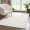 carpet city Teppich Hochflor Wohnzimmer - 160x230 cm - Scandi-Stil Raute-Optik Creme Grau - Cut-Loop, Hochtief, 3D-Effekt - Shaggy Teppiche Flauschig-Weich Schlafzimmer Langflor