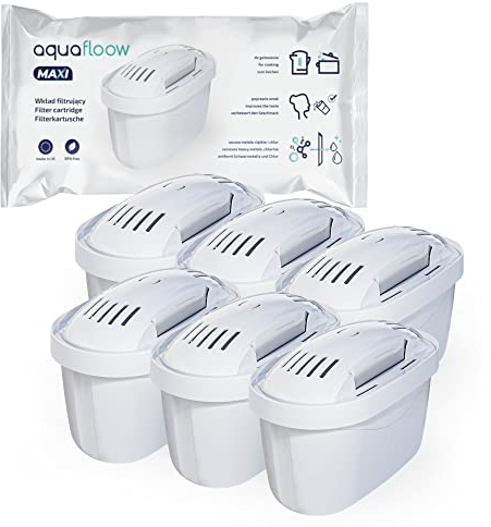 Aquafloow Lot de 6 cartouches filtrantes compatibles avec Brita Maxtra+, Style, Marella, Elemaris, XL, Fun