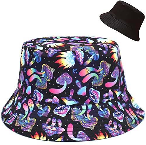 Malaxlx Damen Fischerhüte Sonnenhut Strandhut Fishermütze Sommerhut Draussenhut Faltbarer Reversibel