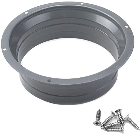 Crapyt 1 Stück Rohrverbinder Flansch 150 mm Rohrrohr Kühlhaube Schwarz Metall Lüfter Lüftungssystem Heizung Kühltrockner Ventilator Hydrokultur mit Schrauben Badezimmer Küche Werkstatt Büro