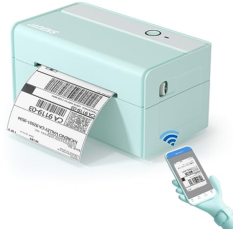 JADENS Bluetooth Thermal Label Printer -Wireless Shipping Label Printer for Small Business & Package, USPS, Etsy, Amazon, Compatible with iPhone, Windows, Android, 4x6, Label Maker, Green