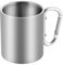 Tazza termica in acciaio inox, 280 ml, con moschettone, tazza termica a doppia parete, in acciaio inox