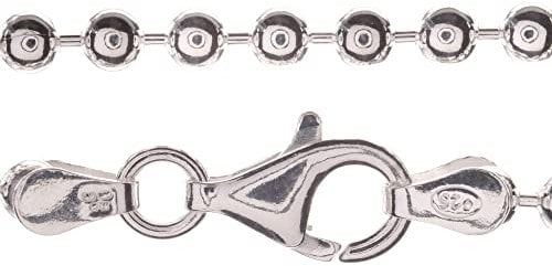 Markylis SOLID 925 STERLING SILVER CHUNKY BALL BEAD CHAIN NECKLACE - 3mm Gauge - 34inch