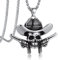 Bandmax Totenkopf Kette Herren Panzerkette Edelstahl Totenkopf Anhänger Halskette Cowboy-Hut Piraten Kette Schädel Kette Länge 55CM+5CM Punk Piraten Schmuck Accessoires