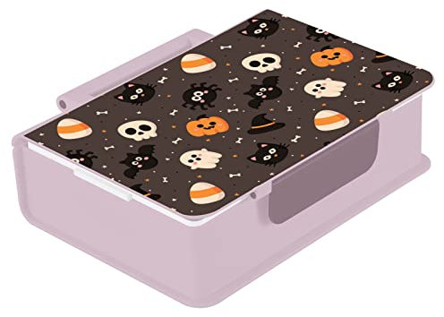 ODAWA Halloween-Bento-Boxen mit Kürbis-Totenkopf, mit drei stapelbaren Behältern für Kinder und Erwachsene