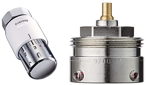 Oventrop 1012065 DIY, Weiß, Chrom & Heimeier 9700-24.700 Adapter für Danfoss RAVL 26mm Ventile auf M 30 x 1,5 Schraubgewinde