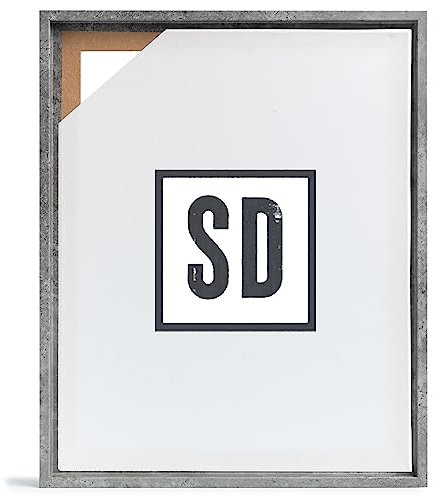 Stallmann Design Schattenfugenrahmen für Keilrahmen | 80x120 cm | Beton | MDF Rahmen für Leinwände mit Tiefeneffekt | mit Montagezubehör | Rahmen ohne Glas und Rückwand