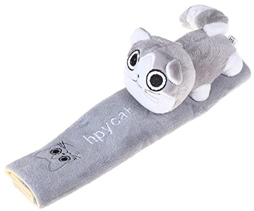 LSGGTIM Cinturón acolchado para coche para niños, cinturón de seguridad de peluche, dibujos animados, gatos, perros, asiento de coche, acolchado para el cuello, protección para los hombros,