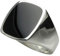 Massiver Siegelring aus Silber 925 mit Onyx, Größe:74 (23.6 mm)