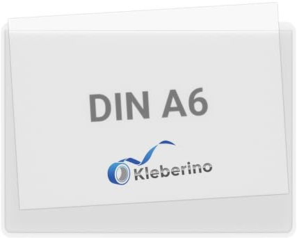 KLEBERINO Sichthüllen selbstklebend | Selbstklebetaschen transparent | Breite seite offen | Klarsichthüllen zum kleben (DIN A6 | 100 Stück)