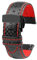 SinSed 18mm 20mm 21mm 22mm 23mm 24mm Männer Frauen Nähte Carbon Faser Uhrenarmband Lederband, Rotes schwarzes Falten, 20mm