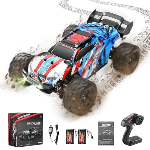 Lischwert Coche de Control Remoto,4WD 1:18 Coche RC Todoterreno, 2 baterías de Largo Tiempo de ejecución de 40 Minutos, 2,4 GHz Todo Terreno de Alta Velocidad RC Crawler 50 km/h