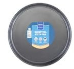 METRO Professional Pizzablech, Metall, 28 cm, 250 x 250 x 100 mm, unbeschichtetes Blaublech mit Rollrand, schwarz