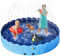 Yaheetech Foldable Dog Paddling Pool with Sprinkler Collapsible Dog Swimming Pool Doggie Wading Pool Bathtub Outdoor Suitbale for Puppy/Small/Medium/Large Dogs 180cm, Blue