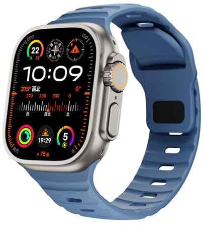 RYLIXAR Cinturino Silicone Compatibile per Apple Watch Ultra 2/Ultra 49mm 46mm 45mm 44mm 42mm 41mm 40mm 38mm, Cinturini Sportivi Morbidi Ricambio per iWatch Series 10 9 8 7 6 5 4 3 2 1 SE Uomo Donna