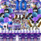 104 Piezas Fortnit Set de Cumpleaños, Decoración 10 Años, Globos, Gaming Fiesta, Decoración Tarta, Pegatinas, Pancartas, Fiesta Infantil