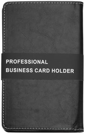 PATIKIL Porte-Cartes de Visite en Cuir, Organisateur de Livre de Cartes de Visite Professionnel, Porte-Livre de Cartes de Visite Capacité de 240 Cartes pour Différentes Cartes, Noir