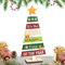 Árbol de Navidad de madera rústica: hermosos adornos y centros de mesa, decoración de mesa única | elegante árbol de Navidad de oficina, ideal para añadir un toque de alegría navideña a