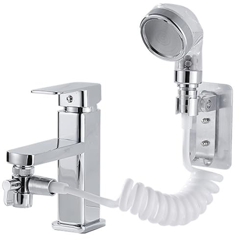 Duschkopf mit schlauch handbrause für waschbecken, Der Duschkopfball der Wandhalterung und der Konverter eignet sich für Wasserhahn, Badezimmer Shampoo, Sink with Hose Haustierreinigung usw