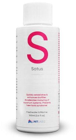 NT Labs Satus Pond & Aquarium Filter Bacteria (100ml Treats 2000L) | Establishes filters & accelerates system maturing. Prevents new tank syndrome. Ideal for fresh, marine, koi & pond setups.