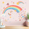 Regenbogen Wandtattoo Einhorn Wandaufkleber für Mädchen: Abziehen und kleben Einhornio Fee Wolke Wandabziehbilder - Wand kunst Dekor Kinder Produkte