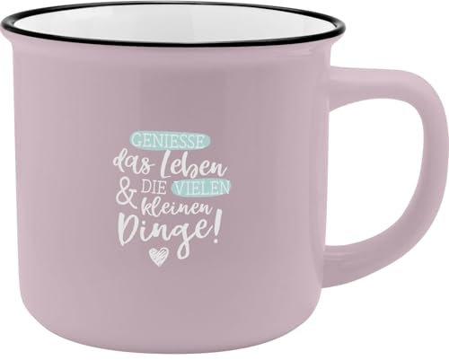 GRUSS & CO XL-Becher Motiv Die kleinen Dinge | Lieblingsbecher aus Porzellan, Tasse mit Spruch, 55 cl, mit Geschenkbanderole | Geschenk zum Geburtstag | 74179