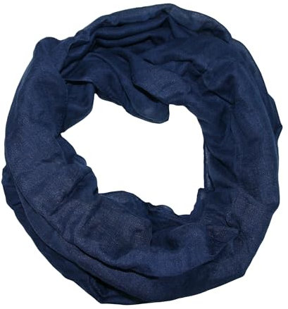 beybey® Basic Damen Loopschal aus Viskose & Baumwolle und in vielen Farben. Perfekte Geschenkidee! (dunkel blau)