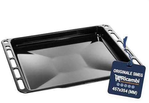 eRicambi®, Teglia Leccarda per Forno Compatibile con Smeg - Dimensioni 457x354x39,8 mm - Acciaio Smaltato Resistente - Non Universale - Per la Maggior Parte dei Modelli