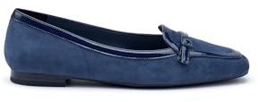 Frau - Ballerina in Vernice e Suede, Blu, 38