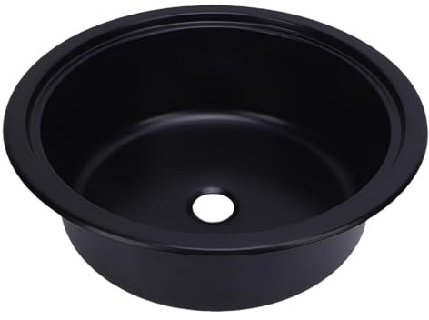 RV con tapa de fregadero circular, Fregadero de cocina integrado de acero inoxidable de 14.17x4.72 pulgadas, Fregadero de Lavavajillas para Barcos autocaravanas camiones